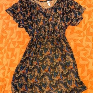 Xhilaration Boho paisley earth tone dress